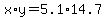 +x%2Ay+=+5.1%2A14.7+