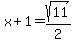 +x%2B1=sqrt%2811%29%2F2