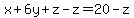 +x%2B6y%2Bz-z=20-z+