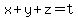 +x%2By%2Bz=t+