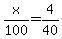 +x%2F100+=+4%2F40+