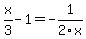 +x%2F3-1=-1%2F2x+