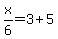 +x%2F6+=+3%2B5