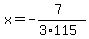 +x=+-%287%29%2F%283%2A115%29