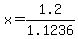 +x=1.2%2F1.1236+