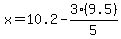 +x=10.2-3%289.5%29%2F5