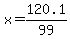 +x=120.1%2F99