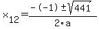 +x%5B12%5D+=+%28--1%2B-sqrt%28+441+%29%29%2F2%5Ca