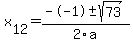 +x%5B12%5D+=+%28--1%2B-sqrt%28+73+%29%29%2F2%5Ca
