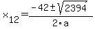 +x%5B12%5D+=+%28-42%2B-sqrt%28+2394+%29%29%2F2%5Ca