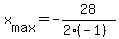 +x%5Bmax%5D+=+-28%2F%282%2A%28-1%29%29+