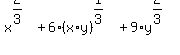 +x%5E%282%2F3%29+%2B+6%2A%28x%2Ay%29%5E%281%2F3%29+%2B+9%2Ay%5E%282%2F3%29+