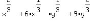 +x%5E%282%2F3%29+%2B+6%2Ax%5E%281%2F3%29%2Ay%5E%281%2F3%29+%2B+9%2Ay%5E%282%2F3%29+