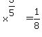 +x%5E%283%2F5%29=1%2F8