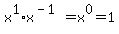 +x%5E1+%2A+x%5E%28-1%29+=+x%5E0+=+1+