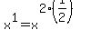 +x%5E1+=+x%5E%28+2%2A%281%2F2%29%29+