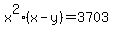 +x%5E2%28x-y%29=3703+