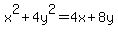 +x%5E2%2B4y%5E2=4x%2B8y