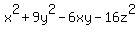 +x%5E2%2B9y%5E2-6xy-16z%5E2