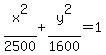 +x%5E2%2F2500+%2B+y%5E2%2F1600+=+1+