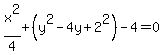 +x%5E2%2F4+%2B+%28y%5E2+-+4y%2B2%5E2%29-4=+0