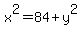 +x%5E2=84%2By%5E2