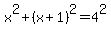 +x%5E2+%2B+%28x%2B1%29%5E2+=+4%5E2+