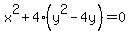 +x%5E2+%2B+4%28y%5E2+-+4y+%29=+0