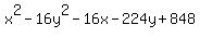 +x%5E2+-+16y%5E2+-+16x+-+224y+%2B+848