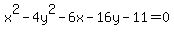 +x%5E2-4y%5E2-6x-16y-11=0+
