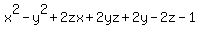 +x%5E2-y%5E2%2B2zx%2B2yz%2B2y-2z-1+