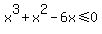 +x%5E3%2Bx%5E2-6x%3C=+0+