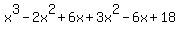 +x%5E3+-+2x%5E2+%2B+6x+%2B+3x%5E2+-+6x+%2B+18+