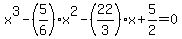 +x%5E3-%285%2F6%29+x%5E2-%2822%2F3%29+x%2B5%2F2=0+