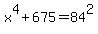 +x%5E4+%2B+675+=+84%5E2+