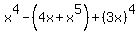 +x%5E4-%284x%2Bx%5E5%29%2B%283x%29%5E4+