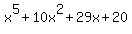 +x%5E5%2B10x%5E2%2B29x%2B20+