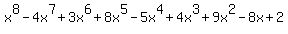 +x%5E8-4x%5E7%2B3x%5E6%2B8x%5E5-5x%5E4%2B4x%5E3%2B9x%5E2-8x%2B2