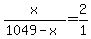 +x+%2F+%28+1049+-+x+%29+=+2+%2F+1+