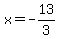 +x+=+-13%2F3+
