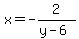 +x+=+-2%2F%28y+-+6%29+