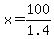 +x+=+100%2F1.4+