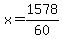 +x+=+1578%2F60
