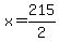 +x+=+215%2F2+