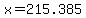 +x+=+215.385+