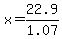 +x+=+22.9%2F1.07+