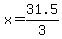 +x+=+31.5%2F3+