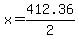 +x+=+412.36%2F2+