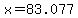 +x+=+83.077+
