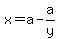 +x+=+a+-+a%2Fy+